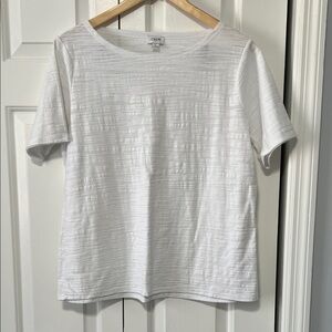 JCREW White Short Sleeve Textured Tee